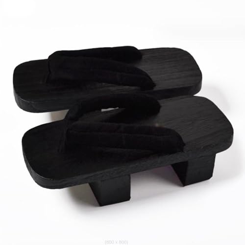 Zapatillas Tipo Zuecos de Madera Japonesas, Portátiles, Zapatos Japoneses Tradicionales, Sandalias para Viajes Y Playa, Negro, 42 - imagen 6
