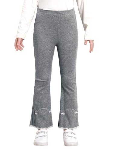 JEATHA Girls Flare Leggings High Waist Bootcut Yoga Pants Cute Bowknots Bell-Bottoms Trousers for Kids