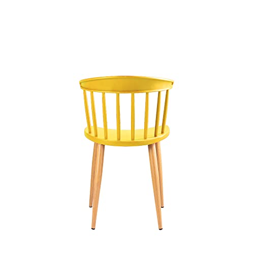Image of Finch Fox Scandinavian Stylish & Modern Furniture Plastic Chairs for Cafeteria Seating, Dining Chair, Side Chair, Kitchen, Restaurants, Hotels in Yellow Color
