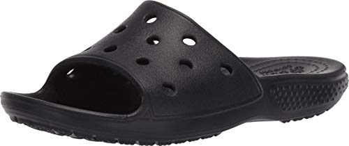 CROCS Classic Crocs Slide K - Black - J1, 206396-001-J1, Kids Unisex, Black, J1