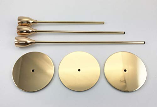 Earnest Living Elegant Candle Stick Holder 3 in 1 Set Golden Decoration for Weddings and Table Top