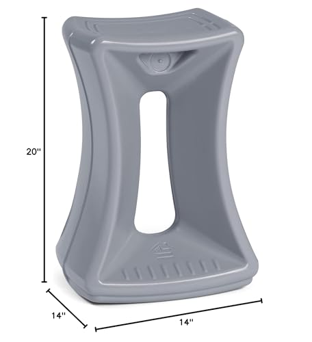 Image of Simplay3 Active America Fit Balance Chair, 20 inch Stool for Adults and Teens- Ergonomic Office Desk Chair with Rock, Wobble, Tilt Motion for Learning, Work and Study, Steel Grey
