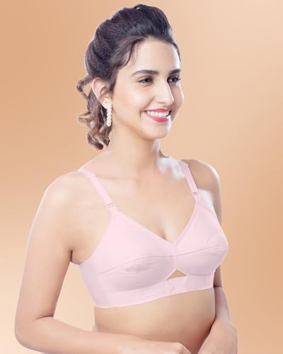 Image of Brida Kavya Xtra Soft Cotton Round Stitch Bra for Women | Full Coverage | Non-Padded | Wireless | Double Layer Heavy Bust | Combo | Colours May Vary
