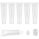 5 tubos de brillo de labios, 10 ml, transparentes, rellenables, mini tubos de cosméticos para cosméticos, maquillaje, artículos de tocador