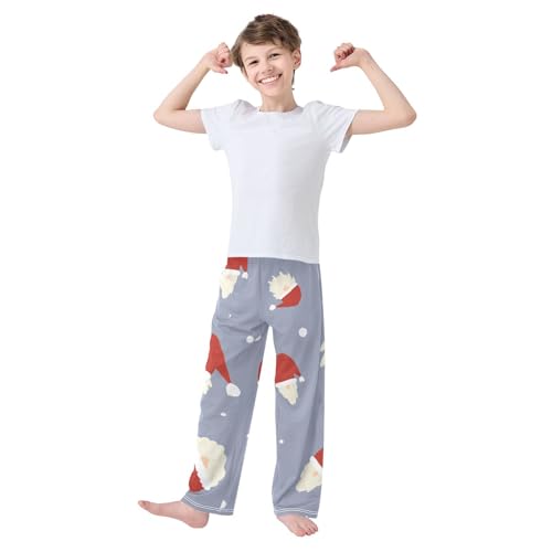 Boys' Pants Santa Hats Merry Christmas Long Bottoms Jogger Pants Elastic Waist Trousers with Pockets S-XL2