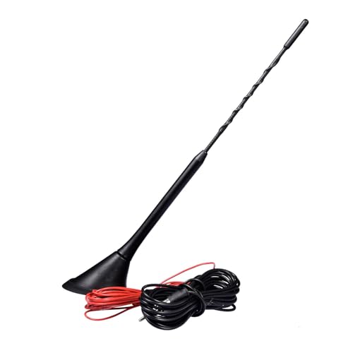 Antena de Coche de 5 m - Antena de Radio de Coche amplificada | Amplificador de señal FM Am con fácil instalación, Aumenta Las señales débiles y Aumenta la Distancia de recepción, Antena dur