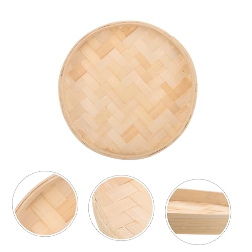 Amosfun Handmade Woven Bamboo Round Sieve Tray Multipurpose Wall Art and Serving Basket for Home Decoration Bedroom Accent and Holiday Gatherings - Image 9