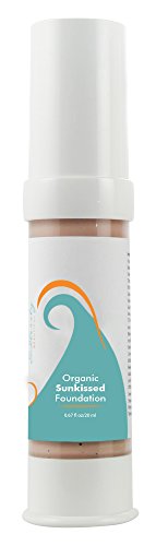 Organic Liquid Matte Foundation Makeup | Vegan Cruelty Free All Natural Cosmetics | For Dry, Aging, Oily & Acne Prone Skin | Light to Medium Coverage | Best Womens Base Makeup Foundation | Sunkissed