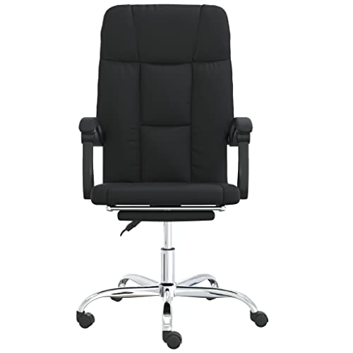 Chaise de bureau allongée en cuir synthétique noir réglable