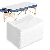 INNOVIO 100 Stück Einweg Bettlaken, Einweg Massageliegen Auflage, Einweg Spannbettlaken für Spa Tattoo Salon, Weißer Vliesstoff, 80 x 180 cm
