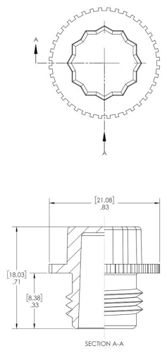 Tapón roscado de plástico Caplugs P-38B rojo de PE-HD para 3/8 NPT 2