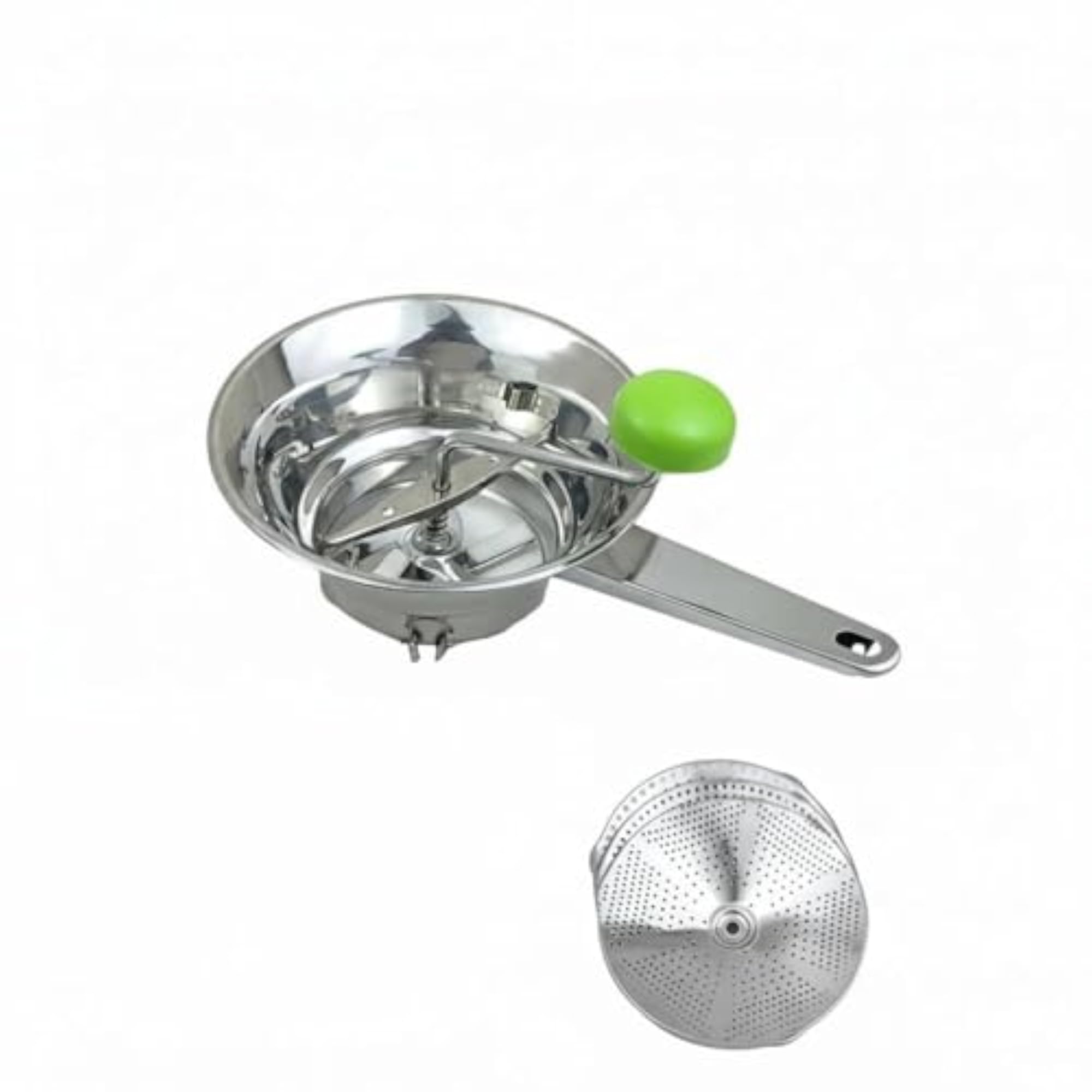 Compact Hand-Operated Stainless Steel Food Grinder, Small