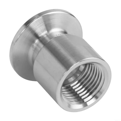 Adaptador de triple abrazadera de 1 pulgada con construcción de acero inoxidable 304, rosca hembra NPT 12 de 1 pulgada y virola de 34 mm para conexiones de tuberías sanitarias