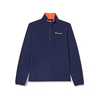 Champion Boy's Legacy Micro Polar Fleece B-Quick-Dry Micropolar Half Zip Hoodie, Maritime Blue/Orange, 7-8 Years