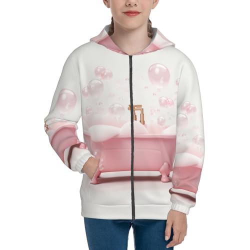 Cute Bathtub Kid Hoodies Boys Zip Up Sweatshirts Girls Pullover with Pocket3