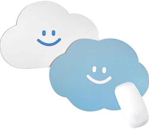 RoxicRokc Mouse Pad Cute 2 Pack, Small Waterproof PVC Mousepad, Non-Slip Rubber Base Personalized Computer Mouse Mat for Office Home (Cloud Mouse Pads)