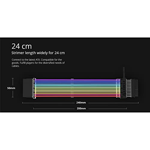 Lian Li Strimer RGB PSU cavo nero, 24 pin Strimmer...