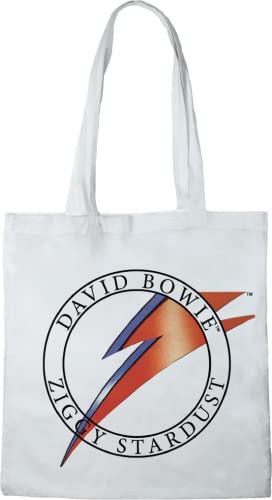David Bowie TOTE BAG ZIGGY STARDUST LOGO, REFERENCIA: BWBOWIRBB003, BLANCO, 38 x 40 cm Cover