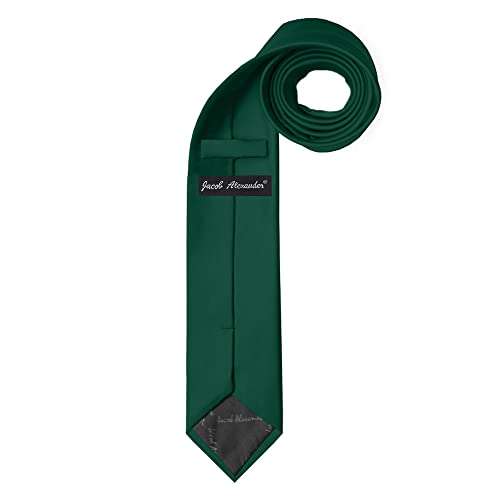 Image of Jacob Alexander Men's Slim Width 2.75 inch Solid Color Tie