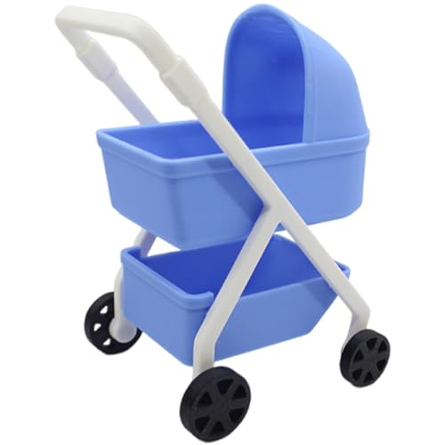 Elnwnnkc Modelo De Cuna Bebé En Miniatura Casa Muñecas Habitación Guardería Accesorio Exhibición Escena Diseño Realista Muebles A Escala 1/12 Casa Muñecas Cochecito Bebé