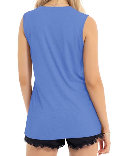 Image of Womens Tank Tops Summer Casual Sleeveless Top Loose Fit Basic Tunic Shirts