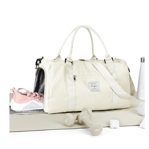 Image of Gym Bag Womens Mens with Shoes Compartment and Wet Pocket Travel Duffel Bag for Women for Plane Sport Gym Tote Bags Swimming Yoga Small Waterproof Weekend Overnight Carry on Bag Hospital Holdalls