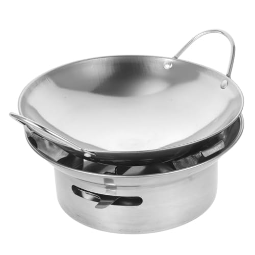 FUNOMOCYA Stainless Steel Soup Pot with Hotpot Pot Divider Kitchen Cooking Utensil Ideal for Family Dinners Parties