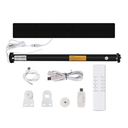 Motor de persiana enrollable inteligente WiFi recargable con batería integrada, funciona con Alexa y Google Home Voice/App Control, se adapta a tubos de 37 mm (1 vía + transpondedor WiFi + panel