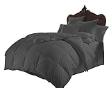 Emperor King Comforter Set Egyptian Cotton 1000 Series Dark Gray 400 GSM Comforter Set (Comforter + 2 Pillowcases) Comforter for Emperor King Size Bed