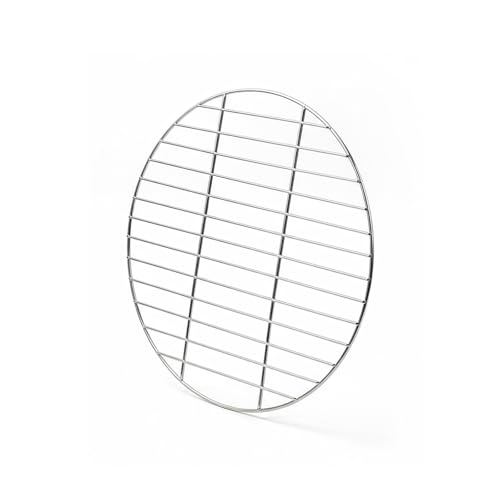 Werownsgso 34cm Rund Edelstahl Grillrost BBQ Grillgitter Backblech Kuchengitter Rund Einfache Reinigung Geeignet Für Camping Picknick Garten
