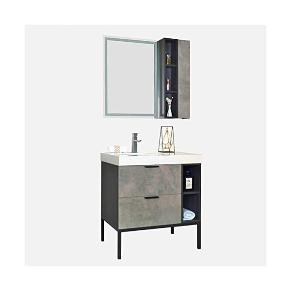 NEHARO Bathroom Mirror Cabinet Floor-standing Bathroom Cabinet Combined Wash Basin Mirror Cabinet for House - Image 3