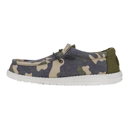 Hey Dude Men's Wally Washed Camo | Men's Shoes | Men Slip-on Loafers | Comfortable & Light-Weight