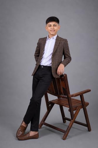 Image of SaintX Kids Boys Premium Blazer | Stretchable Structured Performance Grade Fabric | Fully Lined | Slim Fit | Formal & Casual Multi-Purpose Coat (1-14 Years KB02)