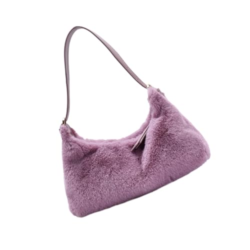 Sac à bandoulière en peluche avec détails en métal et PU de mode