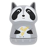 BESTonZON Küchentimer Waschbär Form Mechanischer Timer Eieruhr Küche Kurzzeitmesser Küchenwecker Kurzzeitwecker Küchenuhr Countdown Timer für Kochen Backen Büro Schule Kochzubehör