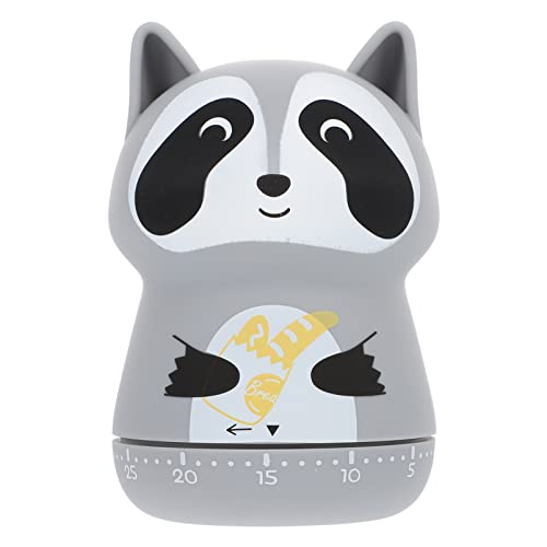 BESTonZON Küchentimer Waschbär Form Mechanischer Timer Eieruhr Küche Kurzzeitmesser Küchenwecker Kurzzeitwecker Küchenuhr Countdown Timer für Kochen Backen Büro Schule Kochzubehör