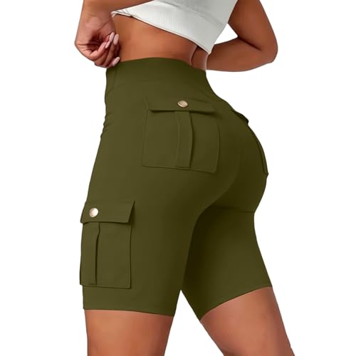 Womens Biker Shorts with Pockets High Waisted Tummy Control Butt Lifting Shorts Summer Gargo Yoga Short Leggings Womens Biker Short Stretch Pantalones Cortos Para Mujer Summer Fashion Workout Clothes