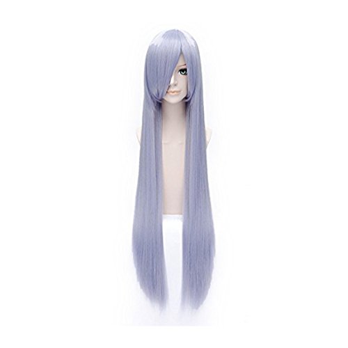 Flovex Women Long Straight Light Purple Cosplay Wigs Costume Party Daily Hair with Wig Cap