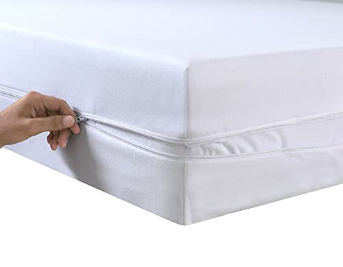 Waterproof Zipped Mattress Protector Cover, Fully Fitted Encasement, Full Zipper Sides with Flap, Breathable, Hypoallergenic - Image 4