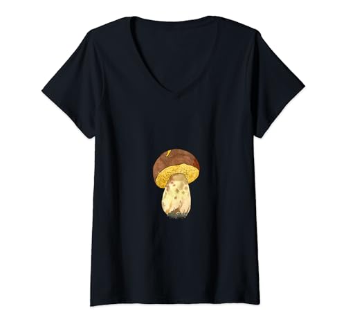 Mujer Butyriboletus Appendiculatus Planta de mantequilla de roble bolete Camiseta Cuello V