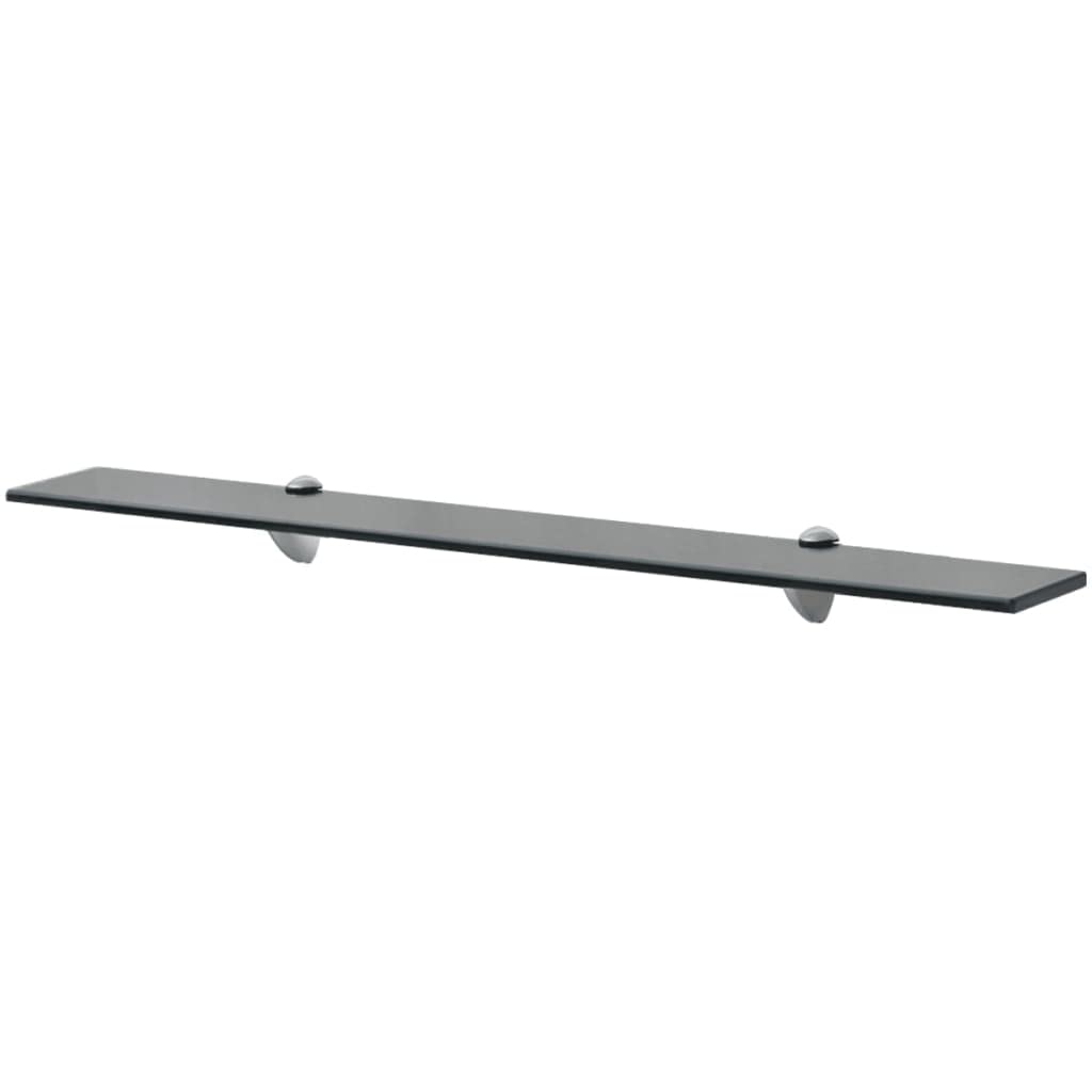 homiuse Estantería de pared flotante de cristal de 80 x 20 cm, 8 mm, estantería de pared para colgar en la pared, estante de pared, estante de baño, barra de fotos, estante pequeño, color negro