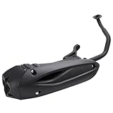 Minho Motorcycle Exhaust Assembly in Heavy Iron Material Compatible with Chinese GY6 125cc 150cc 4-Stroke Engine Scooter Moped RSZ 150 Gas Engine Scooters