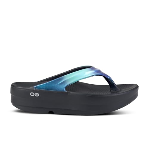 Image of OOFOS OOmega OOlala Luxe Recovery Sandal, Atlantis - Women's Size 7