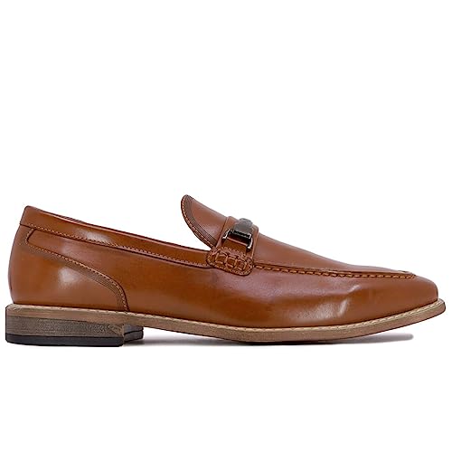Nine West Mens Loafers Dress Shoes I Slip On Bit-Strap Loafer For Men I Keato Cognac 13 #TOP1