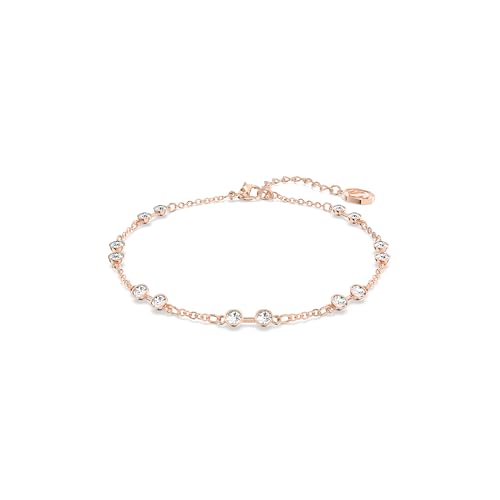 Swarovski Remix Collection strand, Round cut, clear, Rose gold-tone finish