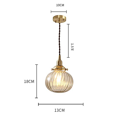 Lampe suspendue globe de chevet simple en laiton véritable - 4