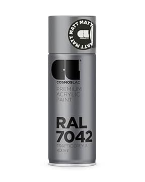 Cosmos LAC Acrylic Paint Spray Can in Many RAL Colours, 400 ml Spray Can Perfect for DIY, Upcycling and Other Painting Work RAL 7042 TRAFFIC GREY N306
