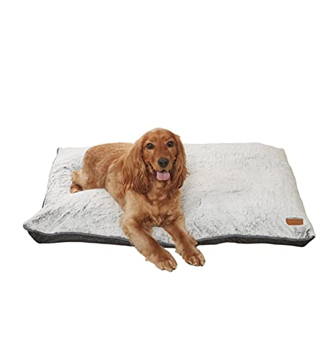 Sleepdown Colchón de Piel sintética para Perro, Gato, fácil de Lavar, Antideslizante, Duradero, antiarañazos, Grande (100 cm x 70 cm x 12 cm), Color Gris Cover