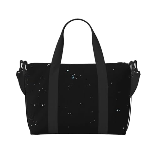 Large Duffel Bag for Men Women, Cute Carry On Tote for Travel, Gym, Weekend Use, Printed Black White Dot, 19.7