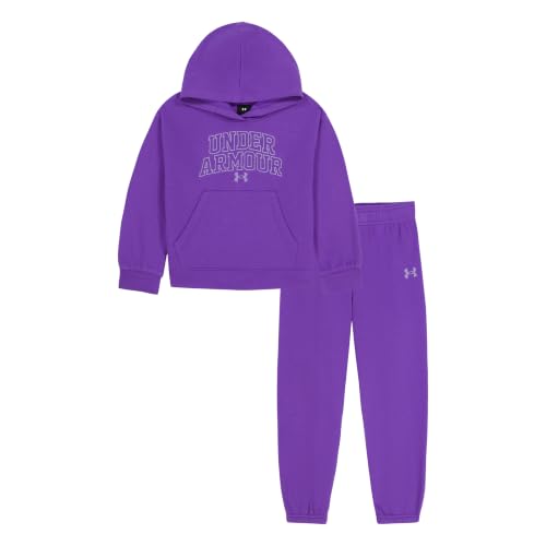 Image of Under Armour Girl's 2-piece Fleece Sweatshirt and Sweatpants Set, Soft & Comfortable